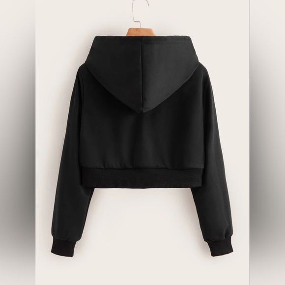 FLOEMS RHINESTONE SKELTON HEART CROP ZIPPER HOODIE NWT - Picture 4 of 6